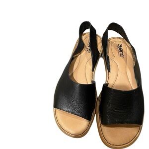 Born Black and Tan Slingback Sandals